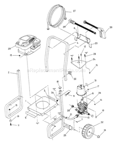Page A Diagram and Parts List for 0658-0  Briggs and Stratton Pressure Washer